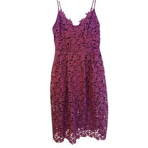 ASTR The Label The Lace Sleeveless Midi Dress XLarge XL Sundress Burgundy